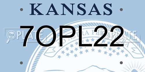 7OPL22 Kansas License Plate