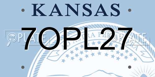 7OPL27 Kansas License Plate