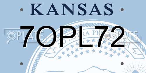 7OPL72 Kansas License Plate