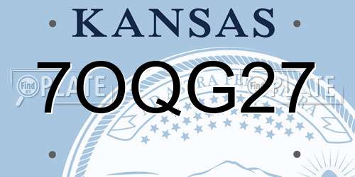 7OQG27 Kansas License Plate