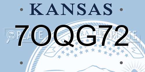 7OQG72 Kansas License Plate