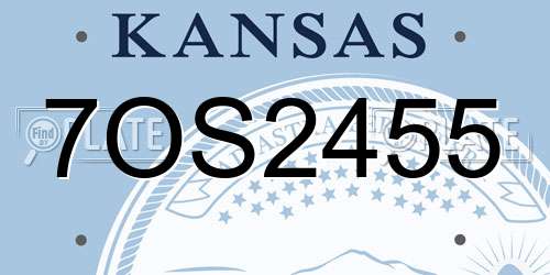 7OS2455 Kansas License Plate
