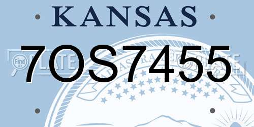 7OS7455 Kansas License Plate