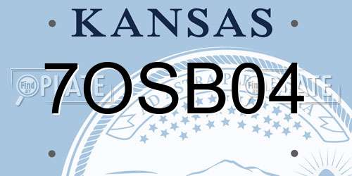 7OSB04 Kansas License Plate
