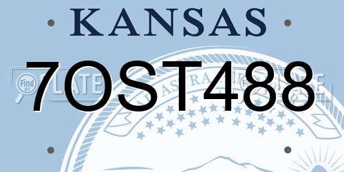 7OST488 Kansas License Plate