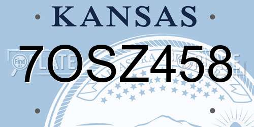 7OSZ458 Kansas License Plate