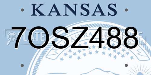 7OSZ488 Kansas License Plate