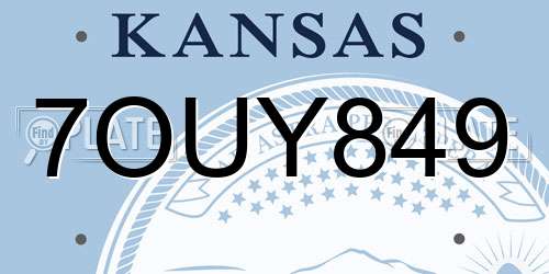 7OUY849 Kansas License Plate
