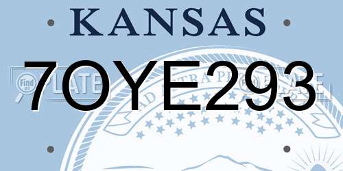 7OYE293 Kansas License Plate
