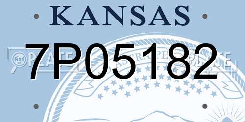 7P05182 Kansas License Plate