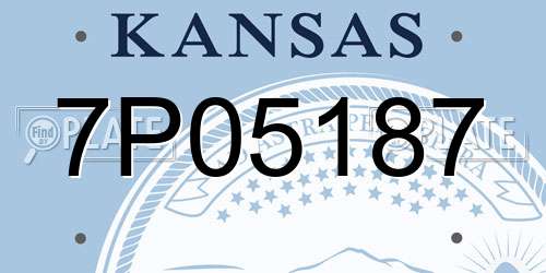 7P05187 Kansas License Plate