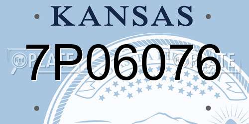 7P06076 Kansas License Plate