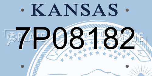 7P08182 Kansas License Plate