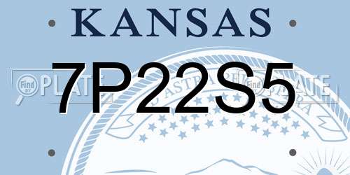 7P22S5 Kansas License Plate