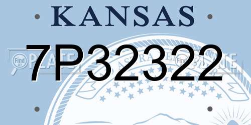7P32322 Kansas License Plate