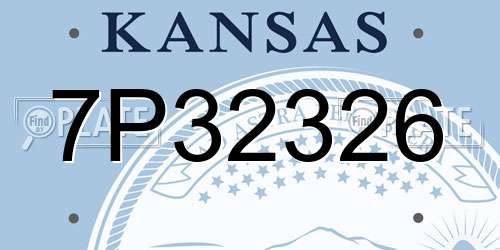 7P32326 Kansas License Plate