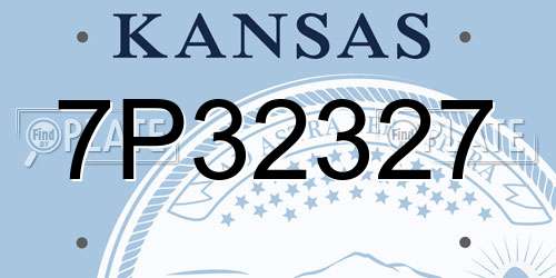 7P32327 Kansas License Plate