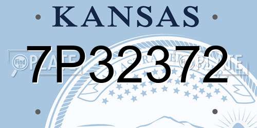 7P32372 Kansas License Plate
