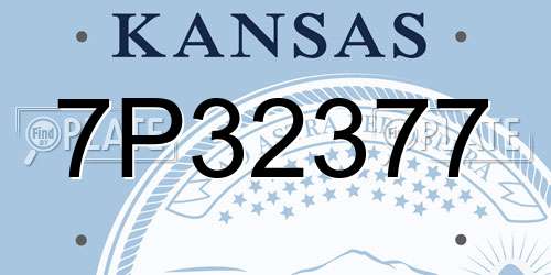 7P32377 Kansas License Plate