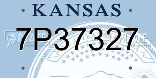7P37327 Kansas License Plate