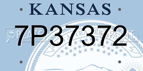 7P37372 Kansas License Plate