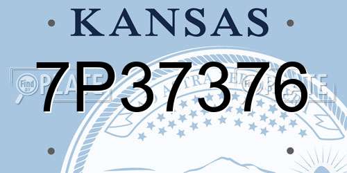 7P37376 Kansas License Plate
