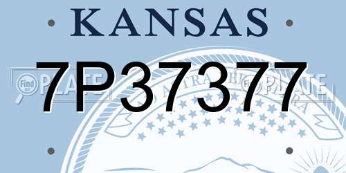 7P37377 Kansas License Plate