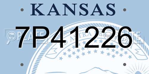 7P41226 Kansas License Plate