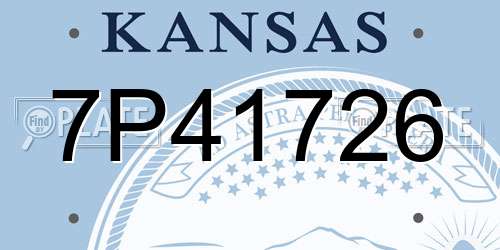 7P41726 Kansas License Plate