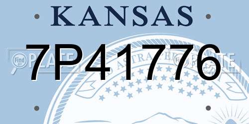 7P41776 Kansas License Plate