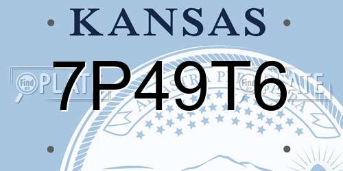 7P49T6 Kansas License Plate