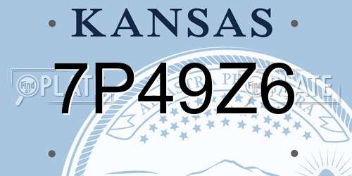 7P49Z6 Kansas License Plate