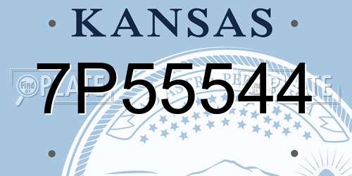 7P55544 Kansas License Plate