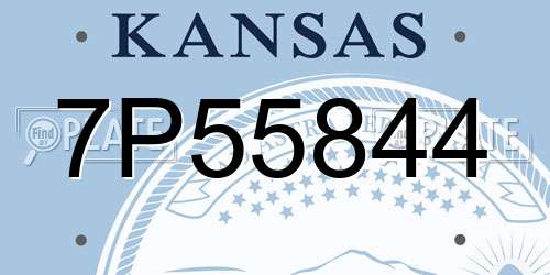 7P55844 Kansas License Plate