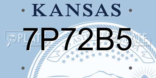 7P72B5 Kansas License Plate