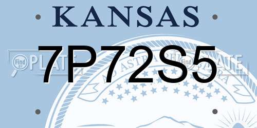7P72S5 Kansas License Plate