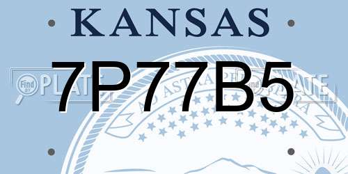 7P77B5 Kansas License Plate