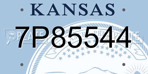 7P85544 Kansas License Plate