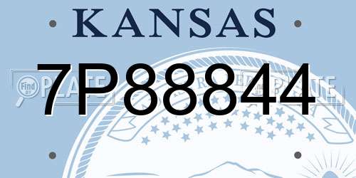 7P88844 Kansas License Plate