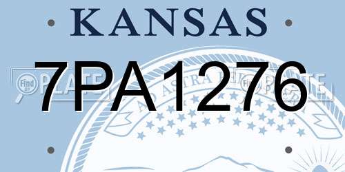 7PA1276 Kansas License Plate