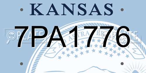7PA1776 Kansas License Plate
