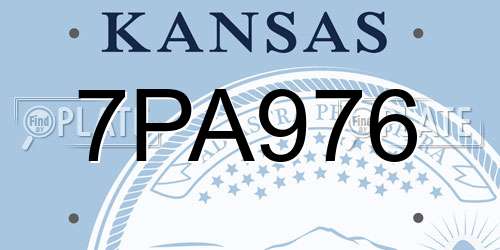 7PA976 Kansas License Plate