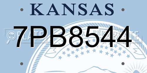 7PB8544 Kansas License Plate