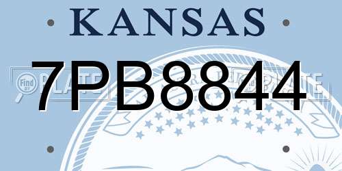 7PB8844 Kansas License Plate