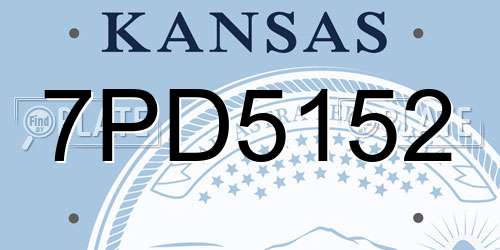 7PD5152 Kansas License Plate