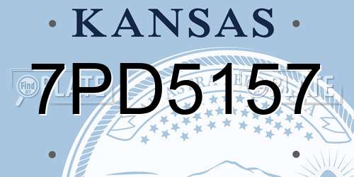 7PD5157 Kansas License Plate