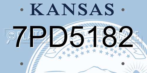 7PD5182 Kansas License Plate