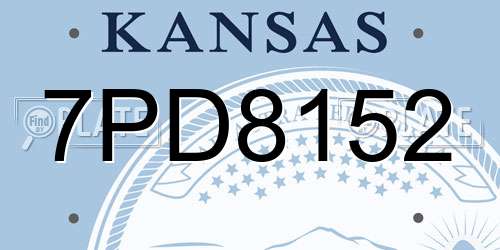 7PD8152 Kansas License Plate