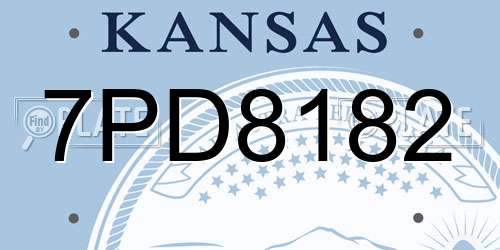 7PD8182 Kansas License Plate