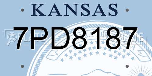 7PD8187 Kansas License Plate